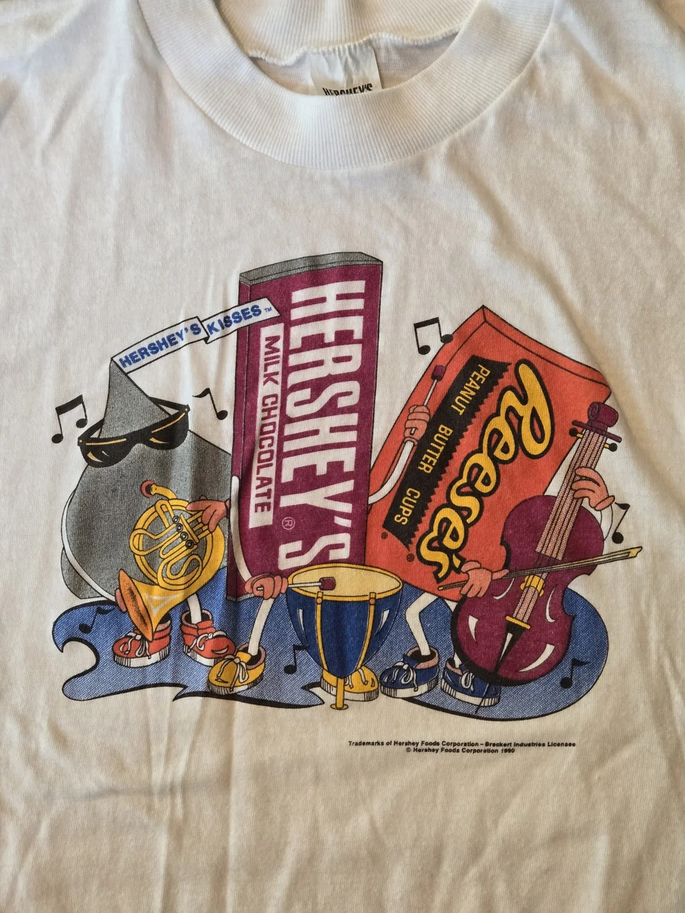 Vintage 80s 90s Hershey's & Reese's Candy Band Graphic Tee Usa Made Large